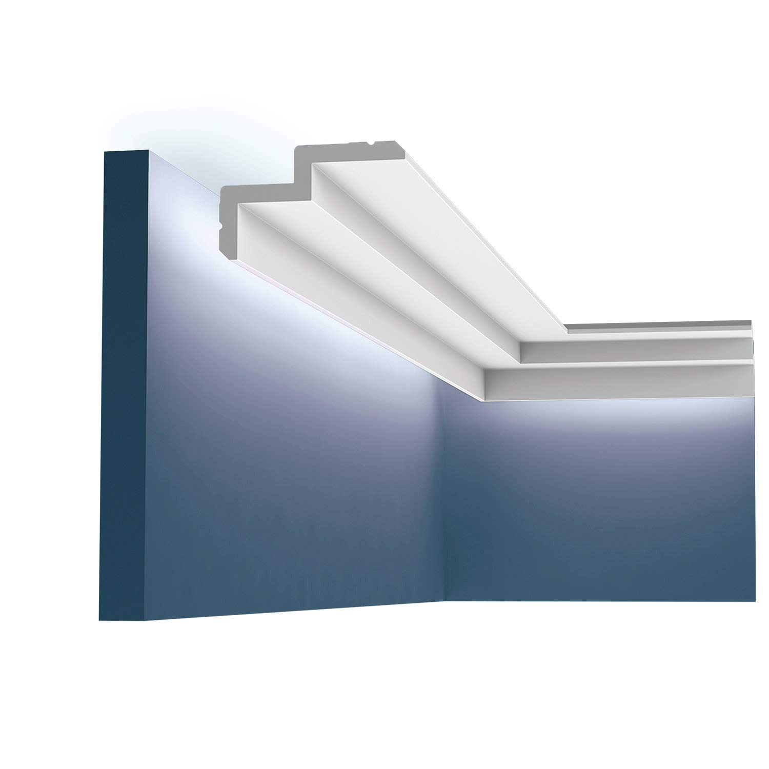 Corniche C390 STEPS Orac 200x6x10 cm en moulure polyuréthane rigide prépeinte pour plafond