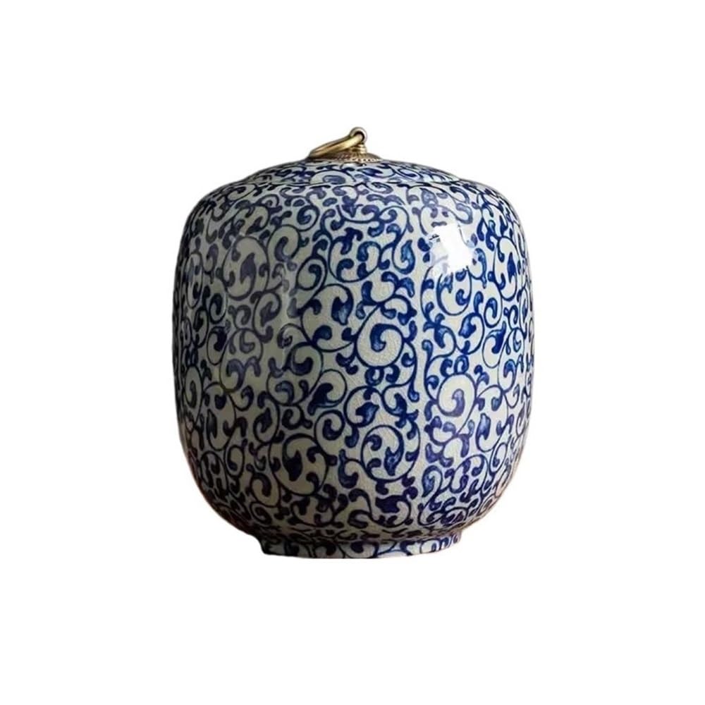 Pojemnik na herbatę Chiński pojemnik na herbatę ceramiczny słoik uszczelniający duży magazyn do przechowywania w gospodarstwie domowym Retro luźny liść uniwersalny(L)