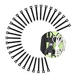 Patu Reusable Fastening Cable Ties - 30 Pcs 3 Inch Microfiber Cloth Hook and Loop Cord Management Wire Organizer Straps, Black