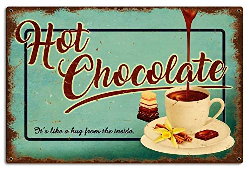 YY-one Plaque en métal pour décoration murale Motif chocolat chaud 30,5 x 20,3 cm Cover