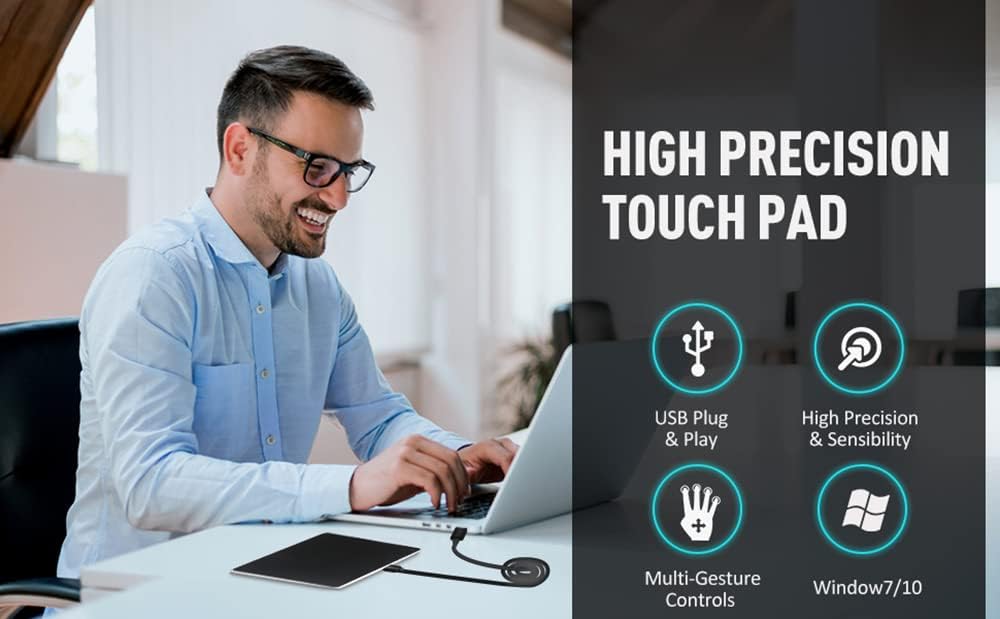 Wired USB Touchpad,High Precision Computer Trackpad Mouse, Portable Touch Pad for Windows 10 Windows 7,Notebook, PC and Laptop