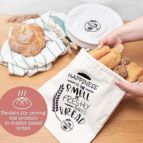 10 Inch Round Bread Proofing Basket with Linen Cloth by MastersLifes - Sourdough Bread Making Set Tools such as Metal Scraper,Scoring Lame and Storage Bag- Baking Gift from Natural Rattan + Free Ebook