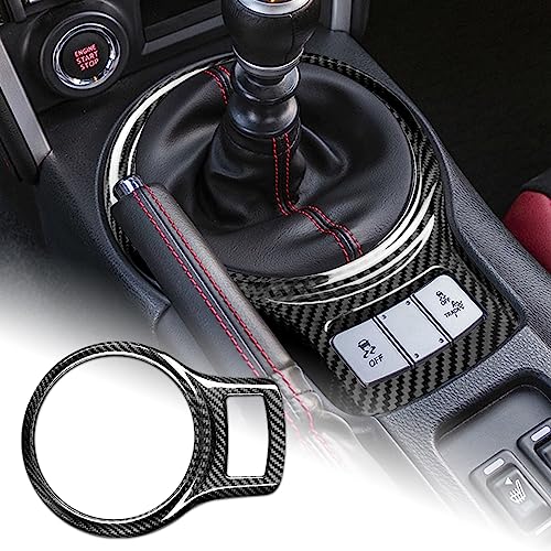 AIRSPEED トヨタ 86 ZN6 スバル BRZ ZC6 2013-2020専用 アクセサリー 内装 パーツ ハード カーボンファイバー製 カーギアシフトノブパネルトリムカバー ステッカー Subaru BRZ Toyota 86 インテリアトリムステッカー 傷防止 おしゃれ カスタム ドレスアップ 両面テープ付き ガーニッシュ 車用品 インテリア パネル (ブラック)のサムネイル