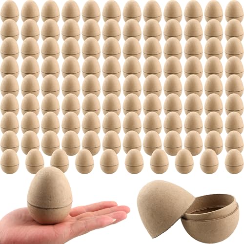 108 Pcs 3.2 Inch DIY Paper Easter Eggs Bulk Easter Paper Mache Eggs Durable DIY Empty Easter Eggs for Easter Basket Fillers Egg Crafts Hunting Party Favors