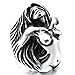 INBLUE Men's Large Heavy Stainless Steel Ring Silver Tone Black Angel Goddess Size9