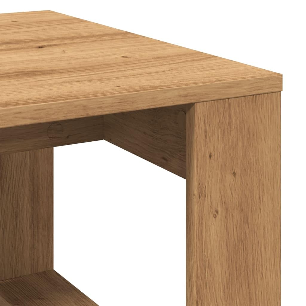 Table d appoint chêne artisanal 50x50x35 cm bois d ingénierie