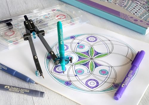 Miniatura 6 de Faber-Castell 32722-8 - Compás De Ajuste Rápido Con Tornillo Central - Articulaciones En Ambos Brazos Y Accesorios De Recambio