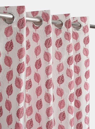 Image of DEVSANG Polyester Curtains 8 Feet Long Set of 3, Maroon
