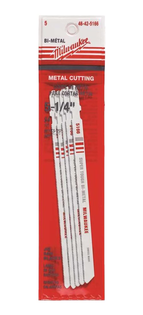 Milwaukee 48-42-5300 Bi-Metal Jigsaw Blades - 4 Inch, 6 TPI, 5-Pack For Fast Wood Cutting - View #12