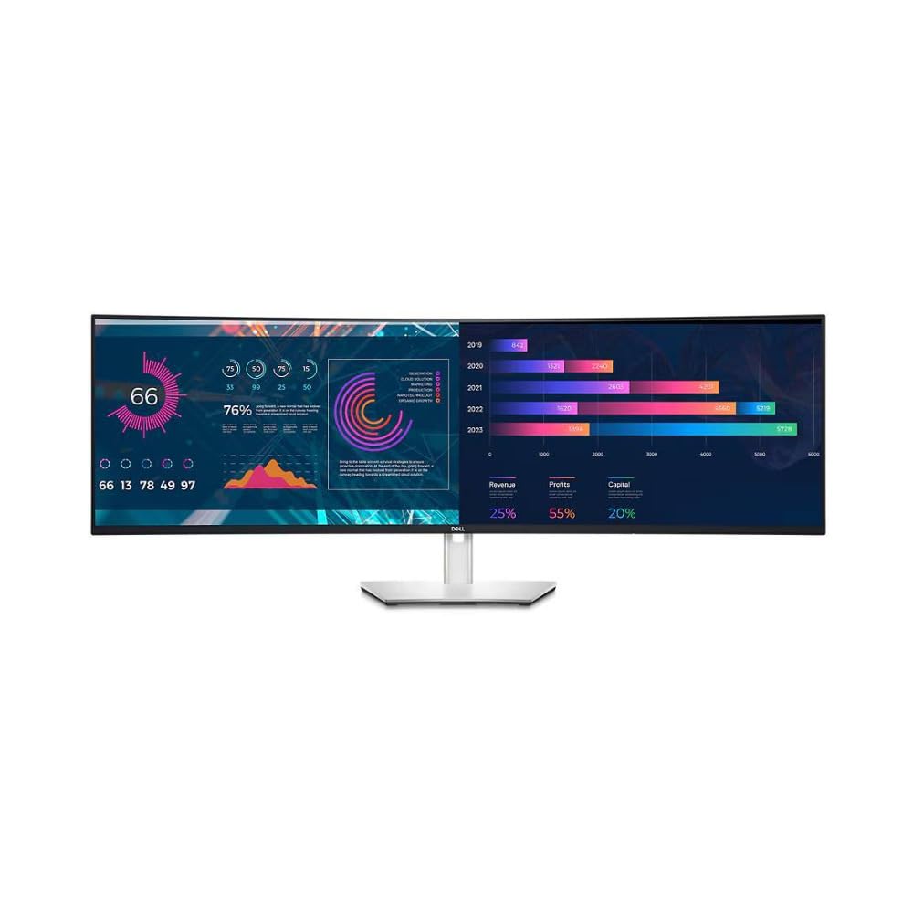 Dell UltraSharp U4924DW 49" Dual Quad HD (DQHD) Curved Screen Edge WLED LCD Monitor - 32:9,Black