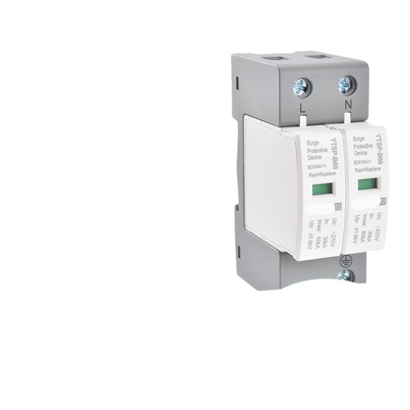 Parafoudre SPD basse tension YTSP-B 2P AC 275V pour rail de guidage 30KA 60KA