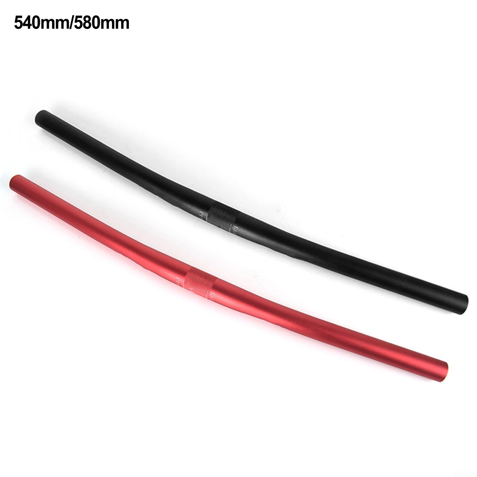 Manubrio dritto in lega di alluminio da 25,4 mm per biciclette da strada e MTB – 540 mm o 580 mm, 6061 forgiato, Nero/Rosso (nero 580MM)