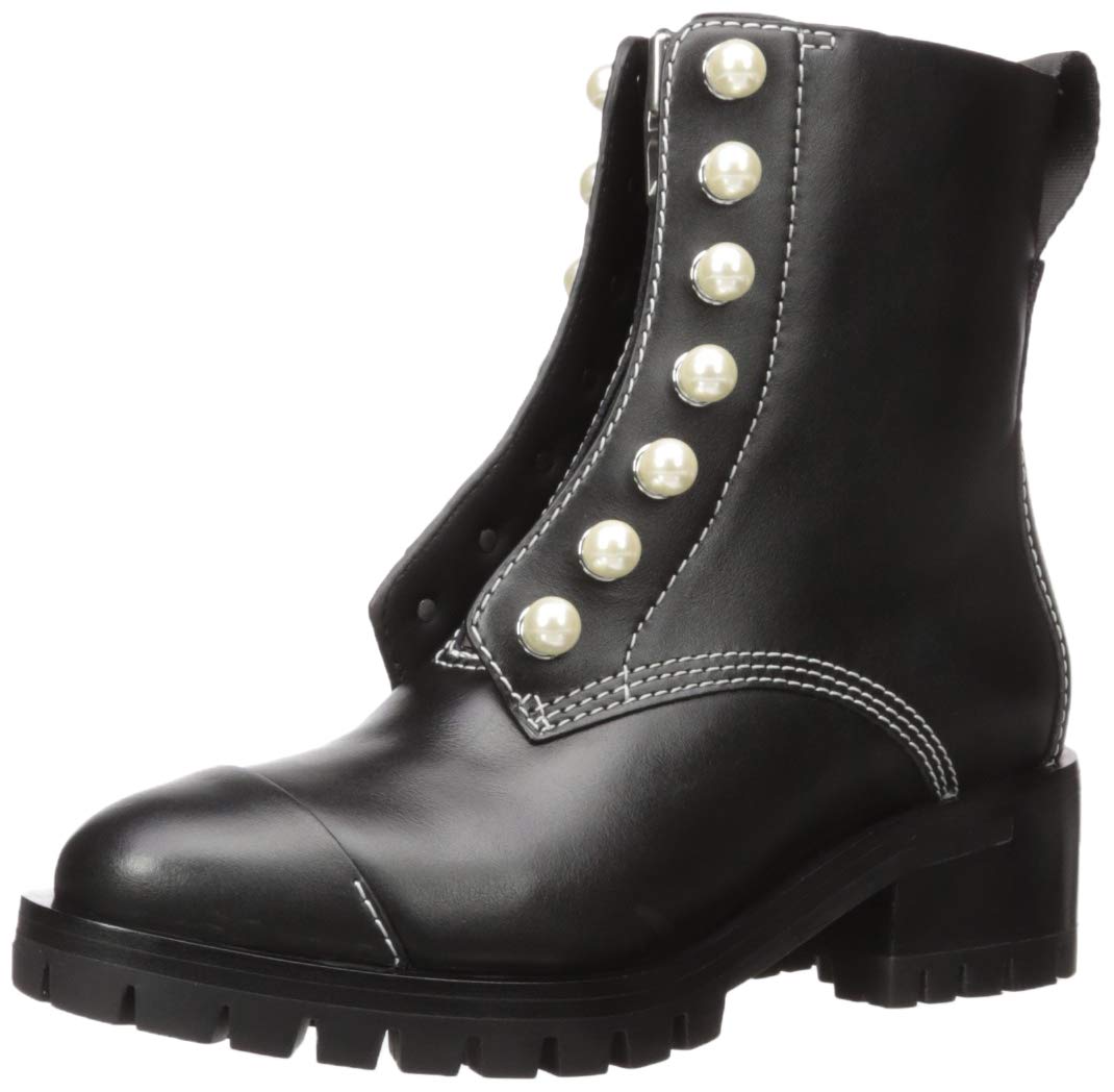 HAYETT - LUG SOLE ZIPPER BOOT WITH PEARLS womens Ankle Boot
