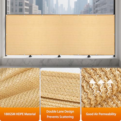 Voile ombrage 30 x 150 cm pour balcon et pergola