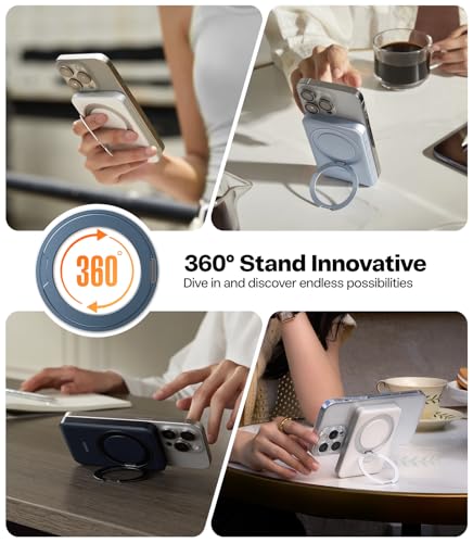 Image of TORRAS 10,000mAh, Qi2 Certified,15W Fast Wireless Portable Charger with USB C Cable, 20W in /Out Wired Charging Power Bank with Stand, Magnetic Battery Pack for iPhone 17 Pro Max /16 /15 /14 /13 /12