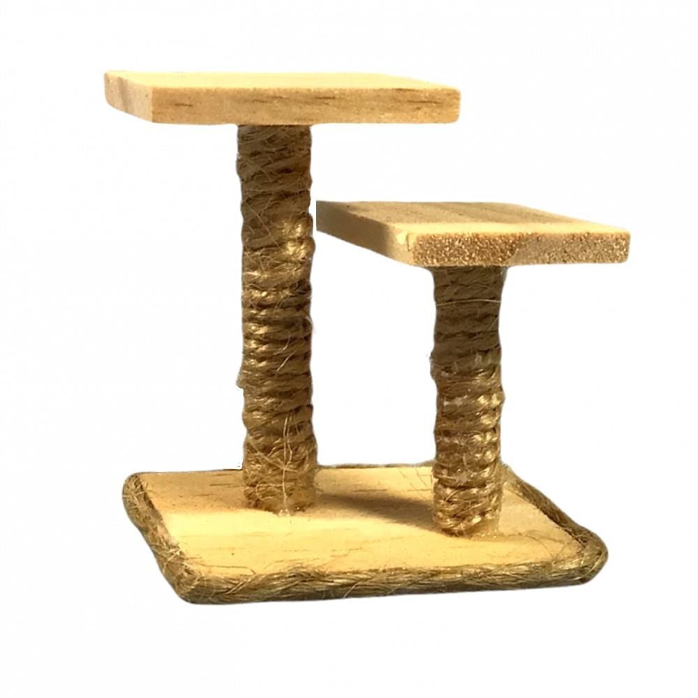 Melody Jane Dolls Houses Dollhouse Cat Tree Stand and Scratching Post Miniature Pet Accessory 1:12
