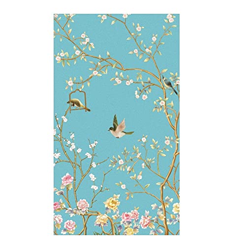 Película de privacidad para ventanas Película de privacidad for ventana, adhesivo estático, sin pegamento, flores decorativas, pájaros, tratamientos de ventana, cubiertas de ventana, pegatina de vidri