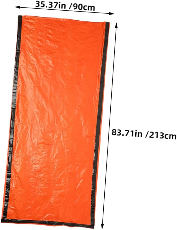 Toddmomy Pe Aluminum Film Emergency 2pcs with Drawstring Storage Sack Portable Survival Bivy Sack for Camping Hiking Outdoor Use