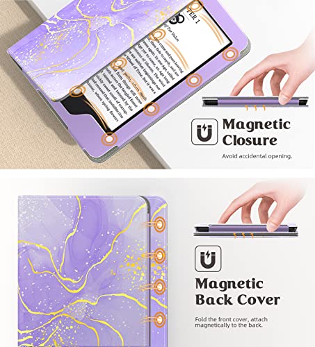 Image of MoKo Case Fits All-new 6 inch Kindle(11th Generation, 2024 /2022 Release) / Kindle(10th Gen,2019) /Kindle(8th Gen, 2016), Ultra Lightweight PU Shell Cover with Auto Wake /Sleep for Kindle 2024, Gilt Lavender