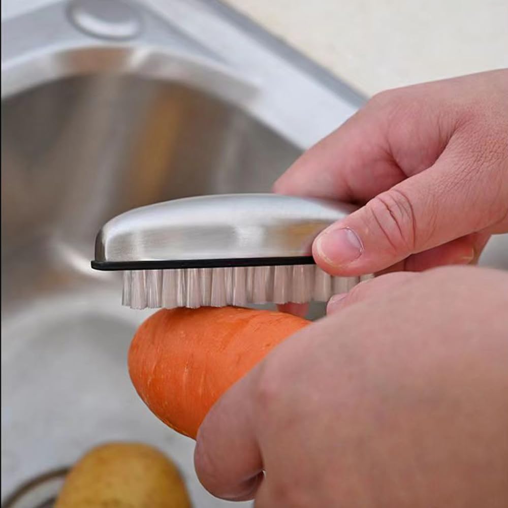 2 Pezzi Spazzola Per Unghie Spazzolino per Unghie Mani Inox Kit Lavaggio Di Mani Spazzolino per Unghie dei Piedi, la Pulizia di Mani, Unghie