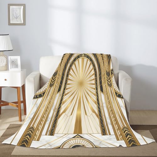 Couverture arche en peluche dorée 127x152 cm pour canapé et lit - 7