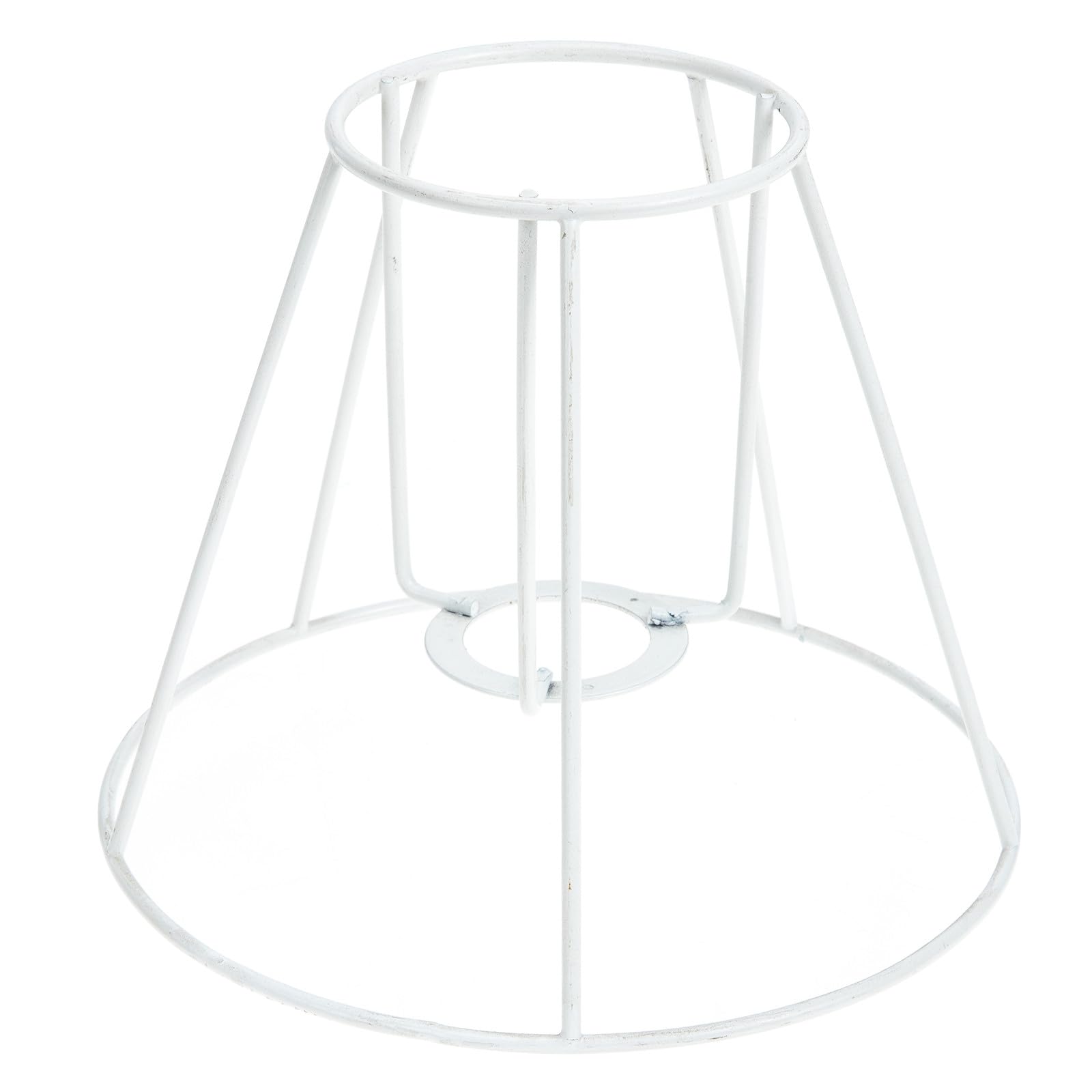 LABRIMP Wire Lampshade Frame for DIY Lighting Iron Art Lamp Shade Support for Table Lamps and Chandeliers White 15X15X12Cm Industrial Design