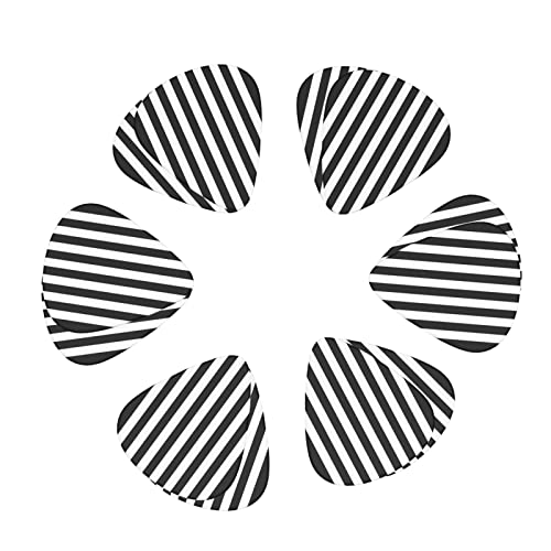 Ensemble de 12 médiators de guitare à rayures noires et blanches pour guitare acoustique, guitare électrique… - Les Beatles, Paul McCartney, John Lennon, RIngo Starr, George Harrison Ensemble de 12 médiators de guitare à rayures noires et blanches pour guitare acoustique, guitare électrique… – Image 3