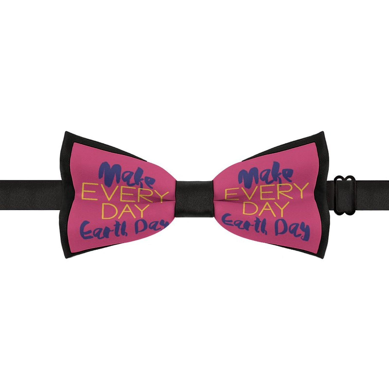 GoasNei Earth Day 2023 Bow Tie for Men Adjustable Necktie Funny Tie Neck Ties for Weddings Party