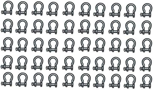 MarineNow 7/16" US Type Drop Forged Galvanized Bow Shackle with Over Size Screw Pin for Anchor, Towing, Off Road Recovery (7/16" with 1/2" Pin 1-1/2 T WLL) Hot Dipped Galvanized