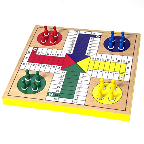 AMEROUS Juego de Mesa Reversible Ludo y Serpientes 12" miniatura 2