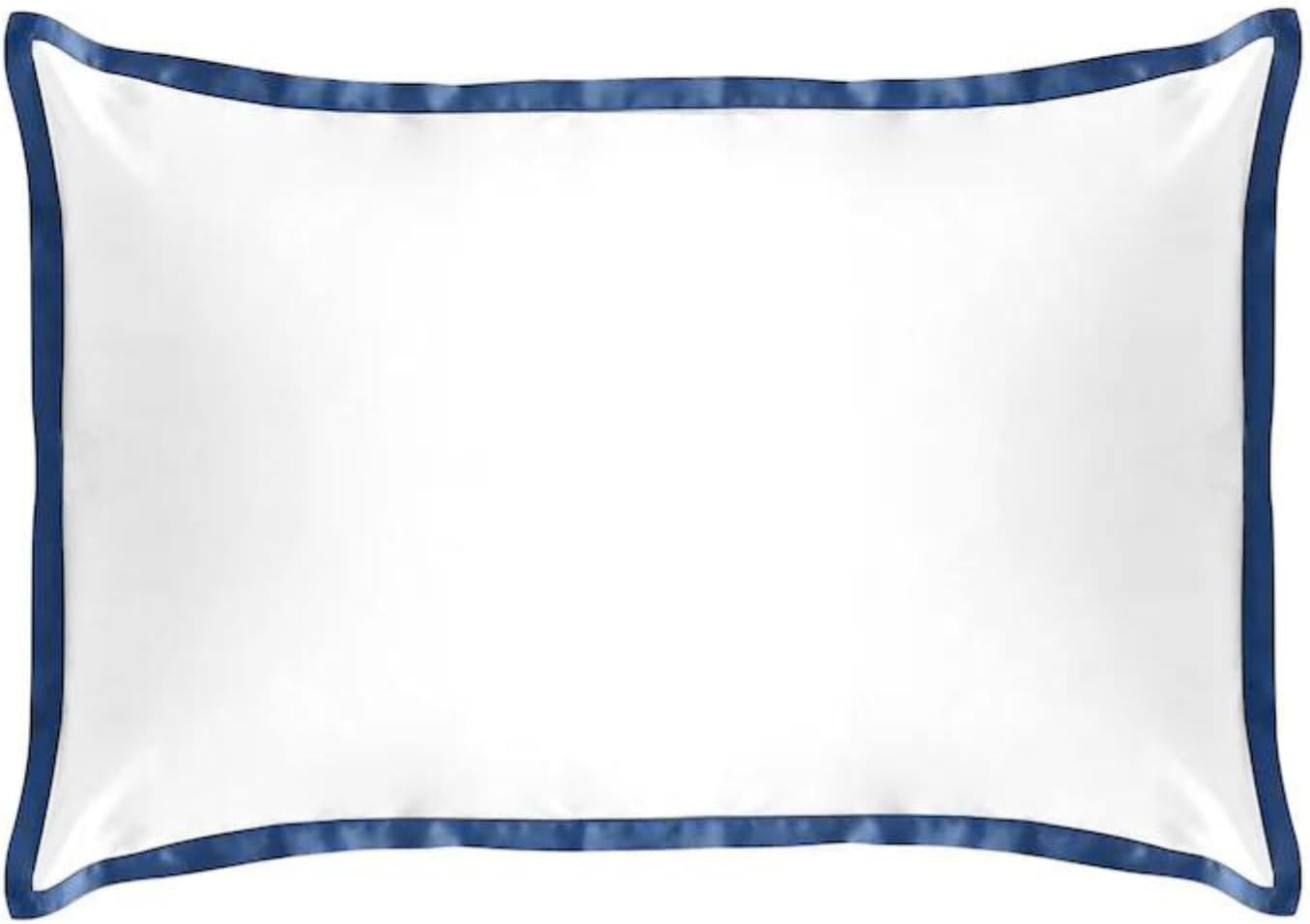 BEDLAM King/California King Size Duvet Cover Set - 3pcs 100% Cotton Duvet Cover, Includes a White Percale Duvet Cover with a Blue Satin Border & 2 Cotton Pillowcases - 400TC Luxury Duvet Cover Set