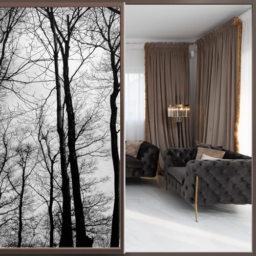 Película para ventana privacidad diseño árbol negro 17.7'' x 78.7'' miniatura 2