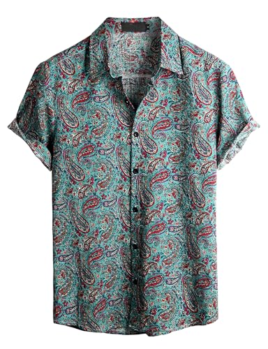 Image of VATPAVE Mens Casual Hawaiian Floral Shirts Short Sleeve Button Down Tropical Shirts Beach Summer Shirts