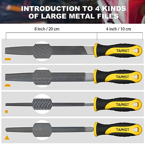 17PCS File Set with Tool Bag, Includes 4PCS Large Metal File, 12PCS Needle File and Wire Brush,Work for Metal, Wood and More