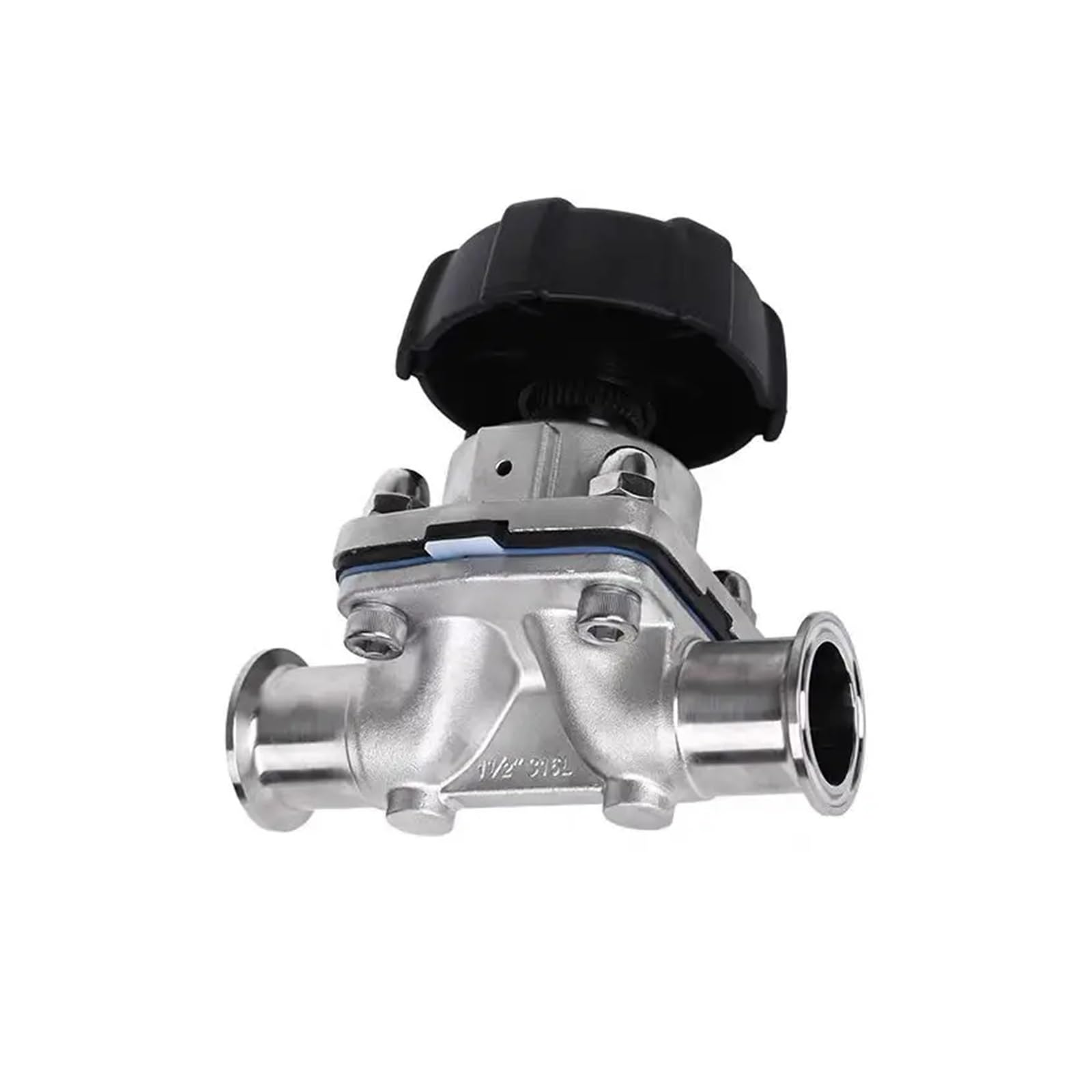 LEOTNNDQ 1.5" 2" Tri ClampStainless Steel Diaphragm Valve 316L Sanitary Manual Quick-connect Chuck Type Valves(DN15)
