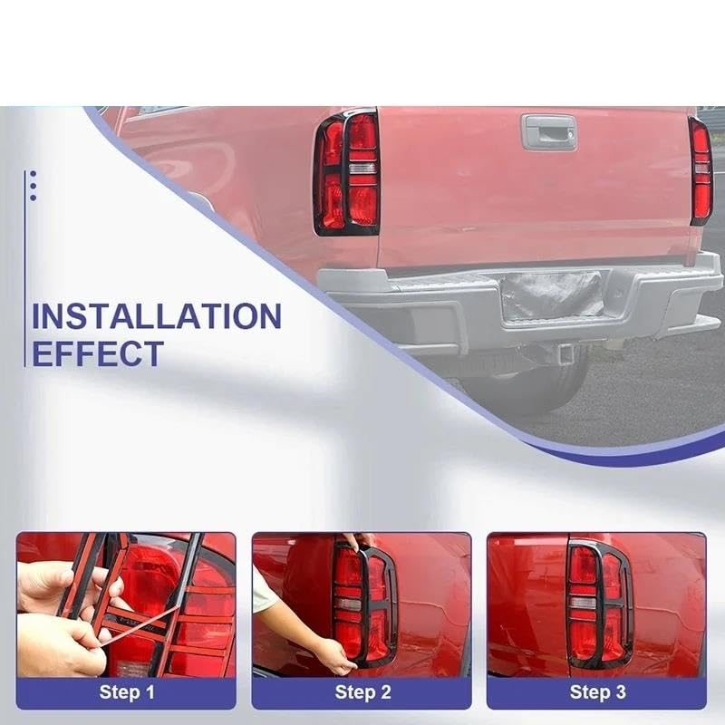 Feu arrière Chevy Colorado 2014-2022 : protection look carbone premium pour votre pick-up - 3