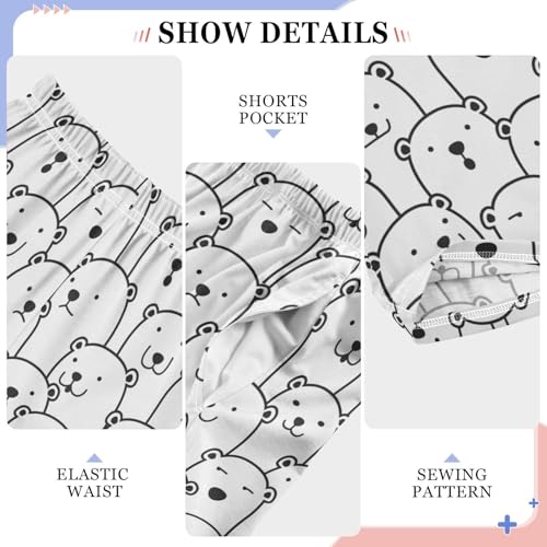 Bear Family Boys Long Pants Soft Trousers Elastic Waist Kids Lounge Bottoms with Pockets S-XL4