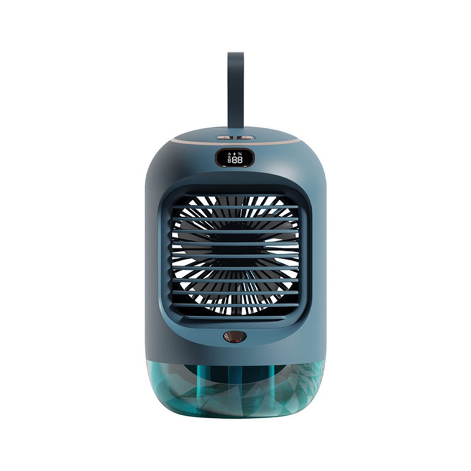 3600mAh Portable Air Conditioner Fan Cooler Rechargeable Table Electric Rotating Spray Humidification Cooling Ven Airflow Comfort Refreshing Breeze(Green 3600mAh)