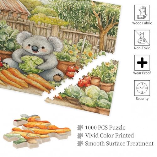 Rompecabezas de madera coleccionable de 1000 piezas con decoración impresa de koala 6