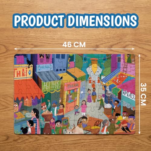 Image of The Curious Bees - Seek & Spot Puzzle & Game - Bazaar Puzzle | 60 Pieces + 10 Seek Cards | Gifts for Boys and Girls Ages 4-8 | BIS Approved | Made in India