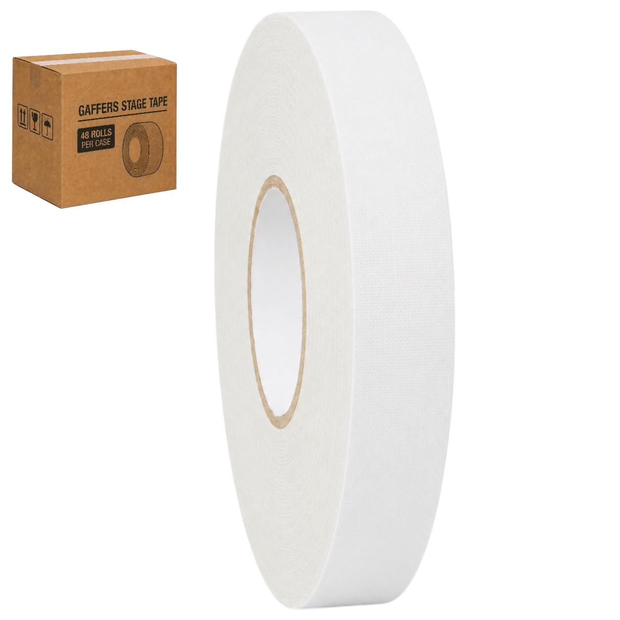GGR Supplies CGT-80 Gaffers Stage Tape, White, 1 in x 60 yd, 48-Pack