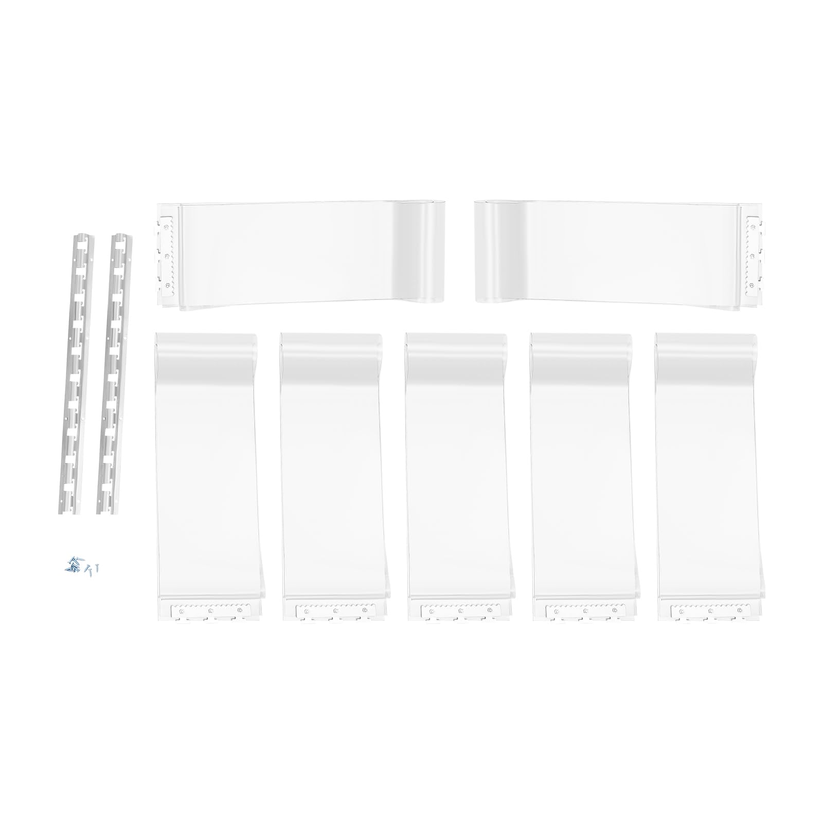 Rideau À Lanières en Plastique TransparentRideau PVC Transparent Porte Industrielle,Rideau Lamelles Anti Insectes, Isolation Thermique Et Phonique,Espace Entrepôt Maison Garage,2m x 1.05m 7 Pièces