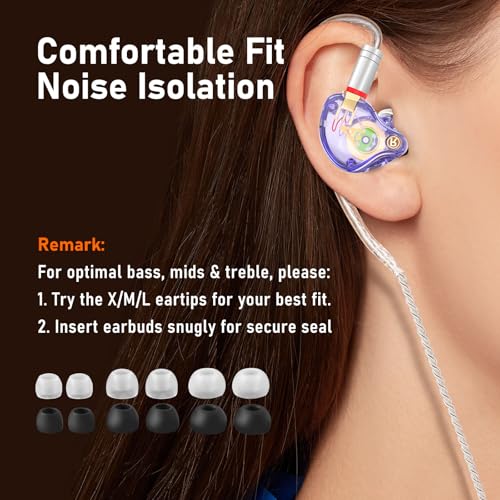 Image of Audiovance Vibes 202 HiFi Wired Earbuds, IEM in-Ear Monitor Headphones