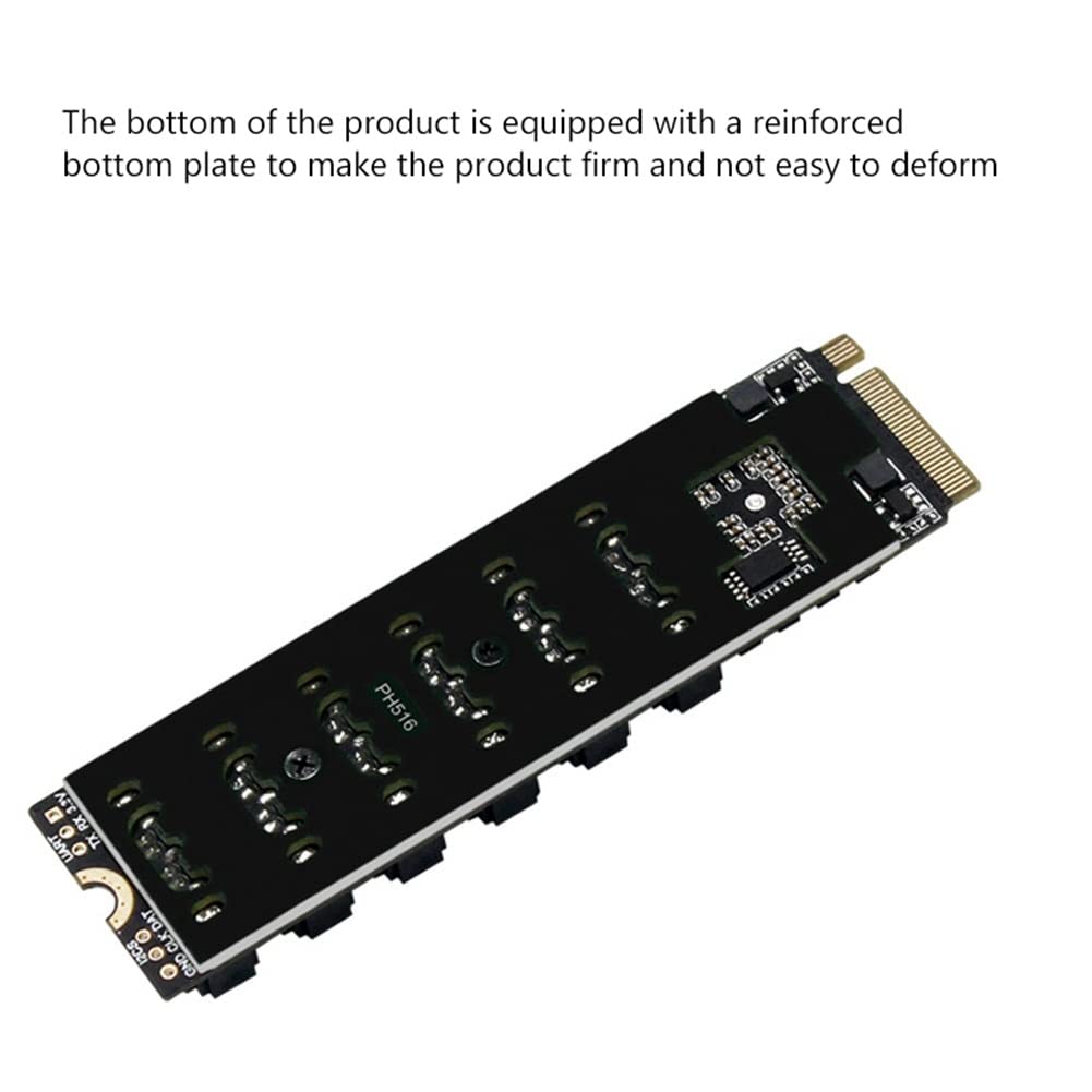 2 x M.2 MKEY PCI-E Riser karta M.2 NVME do SATA3.0 PCIE do portu 6 Gpbsx6 rozszerzenie karta ASM1166 obsługuje funkcję PM