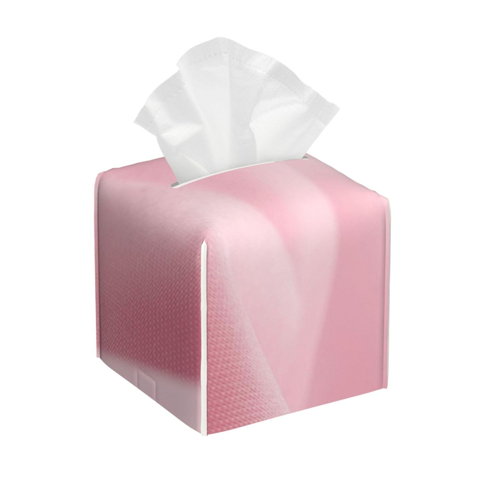 Abstract Background of Luxury Pink Wrinkled PVC Cube Tissue Pack for Home Office Bathroom Use