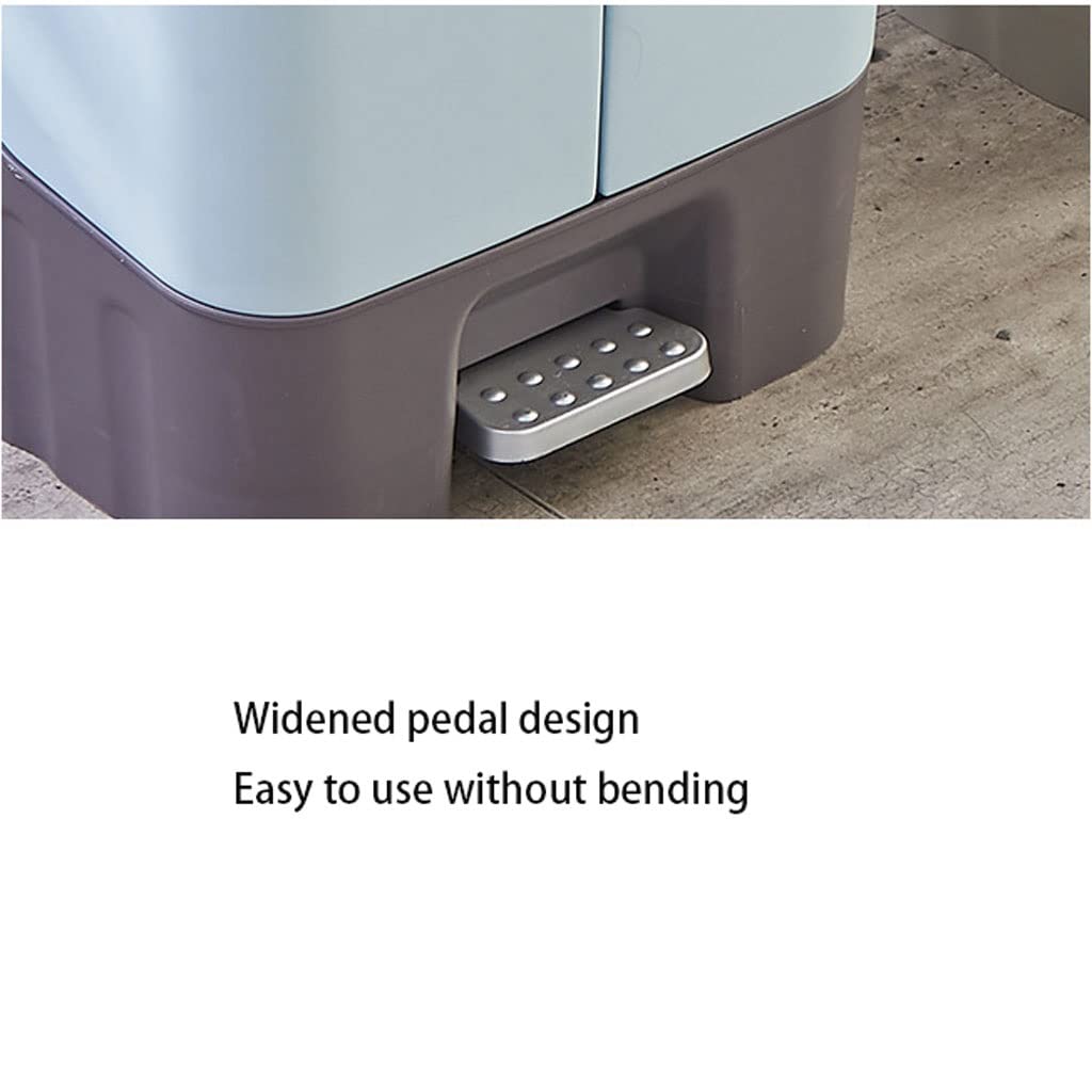 Cubo Basura Casa Bote de Basura al Aire Libre con Tapa, Papelera Pedal rectángulo Rectangular Bote Reciclaje for Cocina jardín Patio Interior Papelera Reciclaje(A)