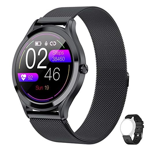 Smart Watch with Heart Rate Monitor and Sleep Monitor, NUODO IP67 Waterproof Fitness Tracker Watch for Yoga, Exercise Bike, Treadmill Running, Compatible with iPhone and Android Phones for Women/Men