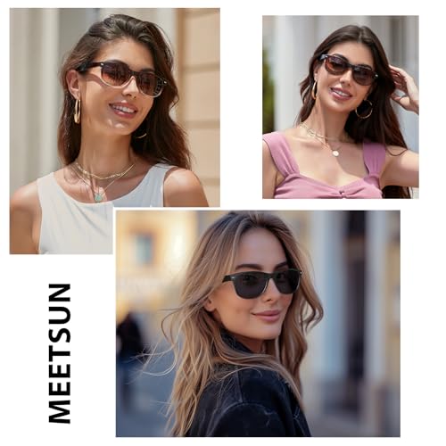 MEETSUN Classic Polarized Sunglasses for Women Men Trendy Retro Sun Glasses for Driving UV Protection (3 Pack)2