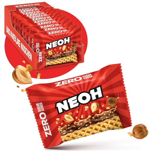 NEOH Haselnuss-Knusperwaffeln | 1g Zucker, 95 kcal, 21g | Keto-freundlich, Low-Carb, ballaststoffreich | Die neue Alternative zu traditionellen Süßigkeiten | 12x21g Packung