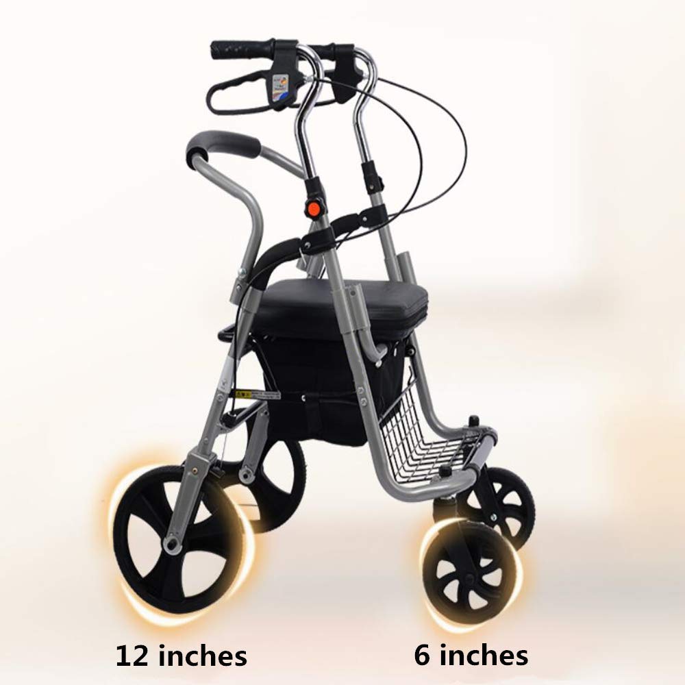 Rollator s Lightweight Folding Four Wheel Rollator with Padded Seat for Seniors Foldable with Locking Brakes